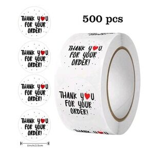 x500 "Thank you for your order" sticker Shipping Supplies